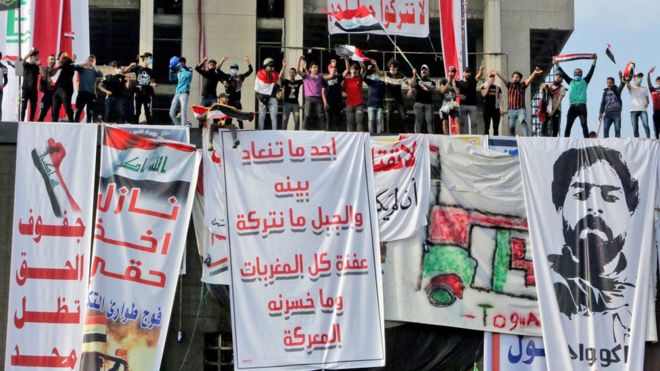 Protesters in Tahrir nominate Rahim Al-Aqili and Abdul-Ghani Al-Asadi to head the next government